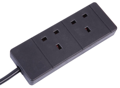 PRO ELEC 2 gang 5m black extension lead