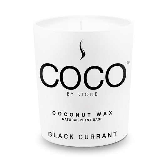 COCO by Stone 11oz Candle, Coconut Apricot Wax Candle for Home (Black Currant) Home Fragrance Products, 1 Wick Candle, Enhance Indoor Aroma, Vegan & Cruelty-Free, Clean Burning and Hand Poured Candle