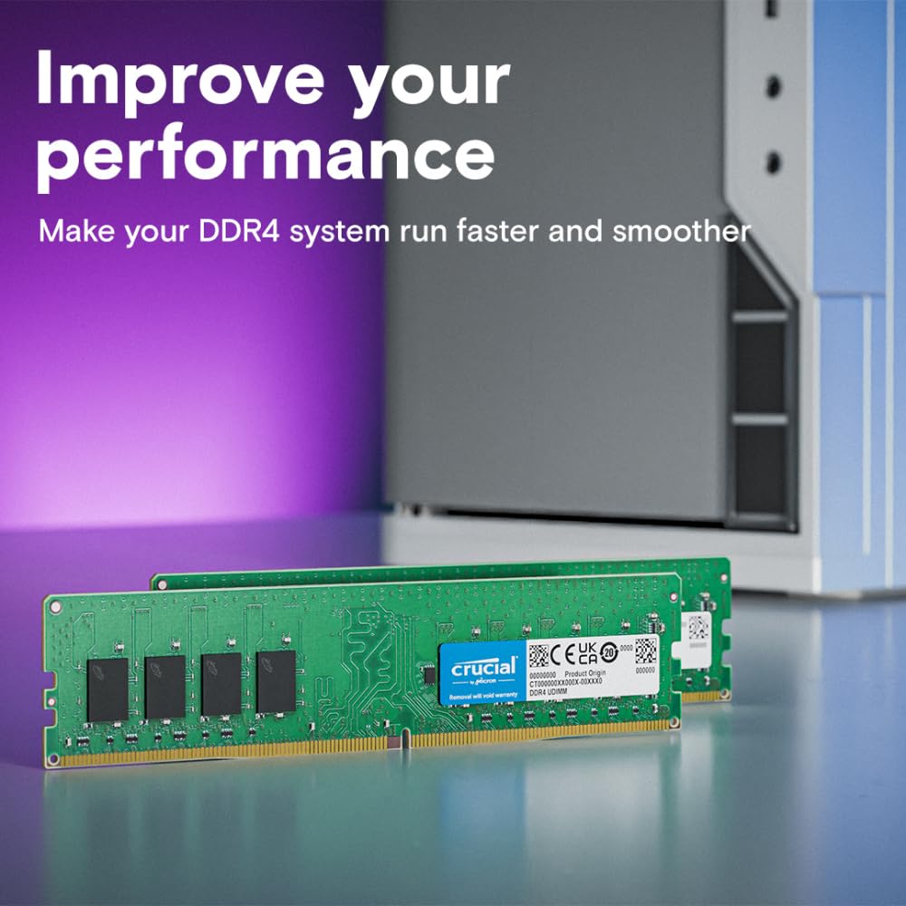 Crucial DDR4 RAM 16GB 3200MHz CL22, Desktop Computer Memory (or 2933MHz, 2666MHz) - CT16G4DFRA32A