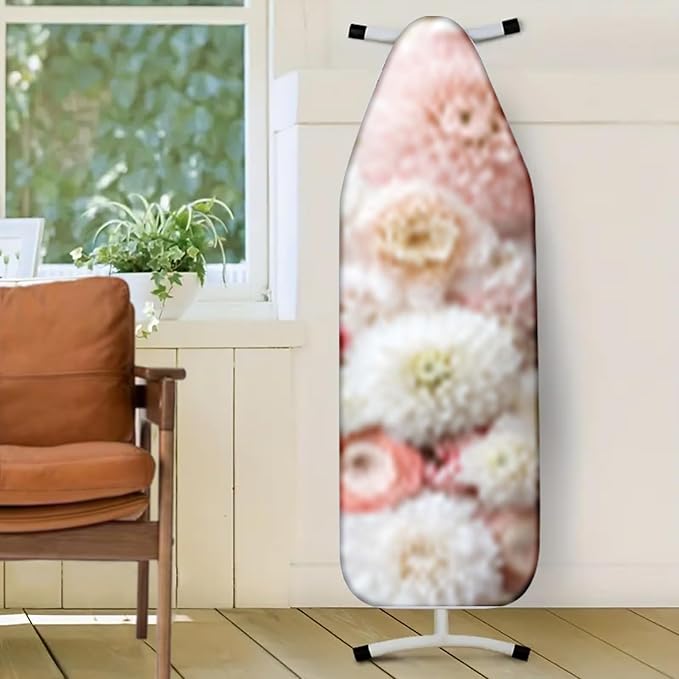 Nuxovilar Pink and White Blooming Flowers Ironing Board Cover, This Cover Fits