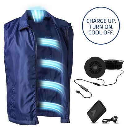 Alphacool Cooling Fan Vest with 2 Fans for Men & Women – Personal Wearable Air Conditioner XL