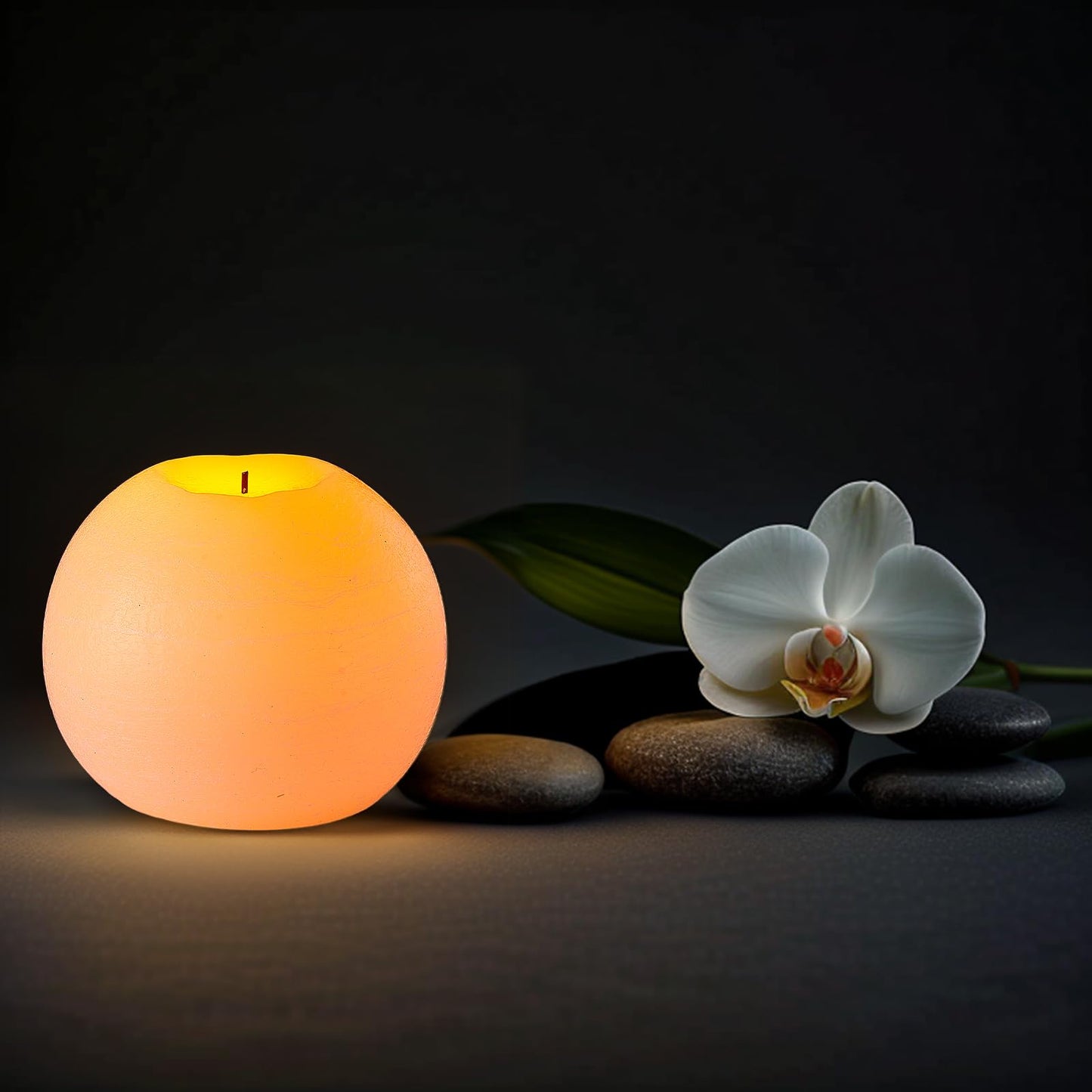 FUWDEO Flameless Candles with Remote & Timer,4"H LED Battery Operated Round Candle 2 Pack,Real Wax Christmas Candle Lights Flickering for Christmas Gift Wedding Home Decor (White)