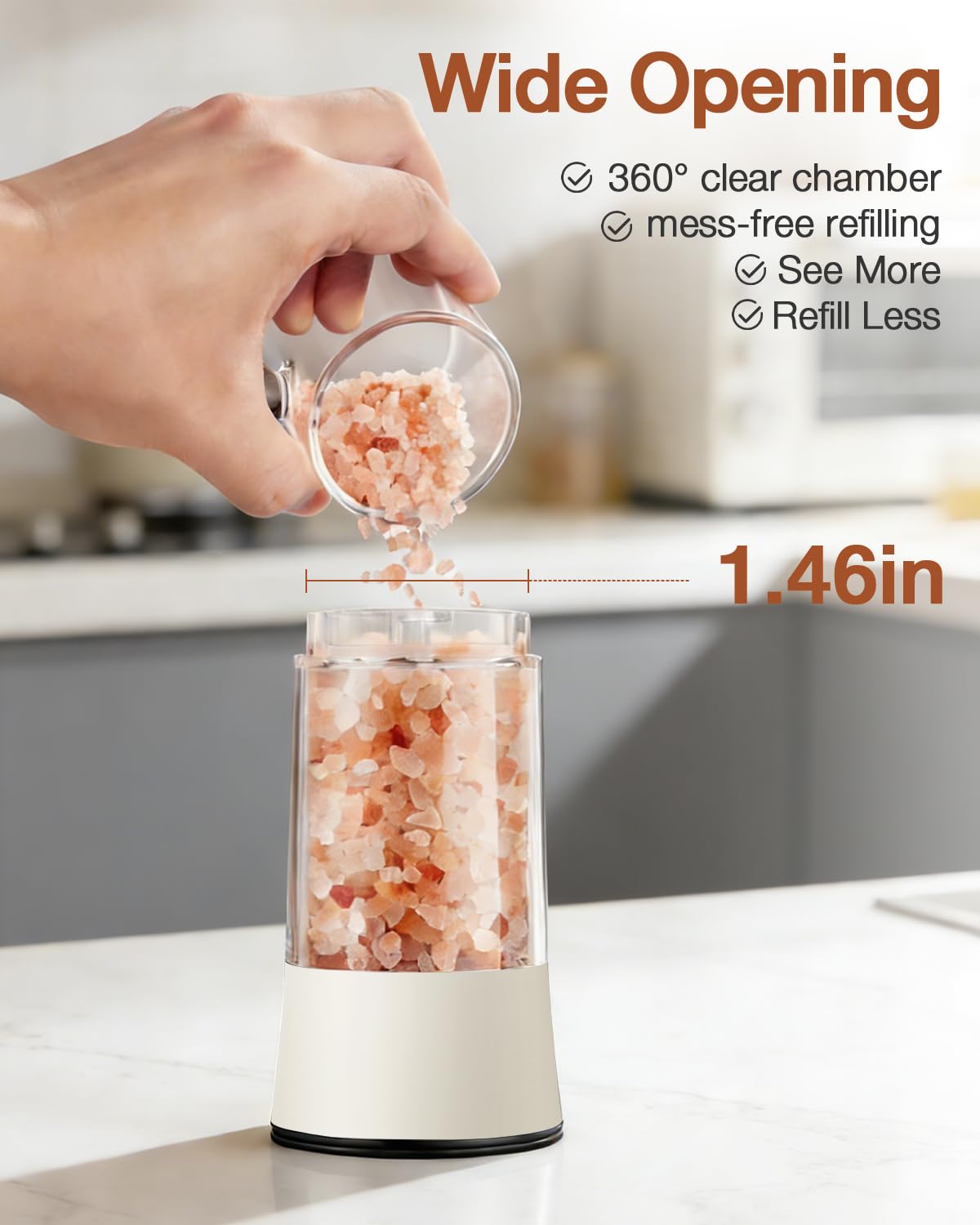 Electric Salt and Pepper Grinder Set, Stainless Steel Automatic Pepper Mill, Rechargeable with USB-C Charging Base, Gravity Activated One-Handed Operation, Dual LED Light, 2 Pack