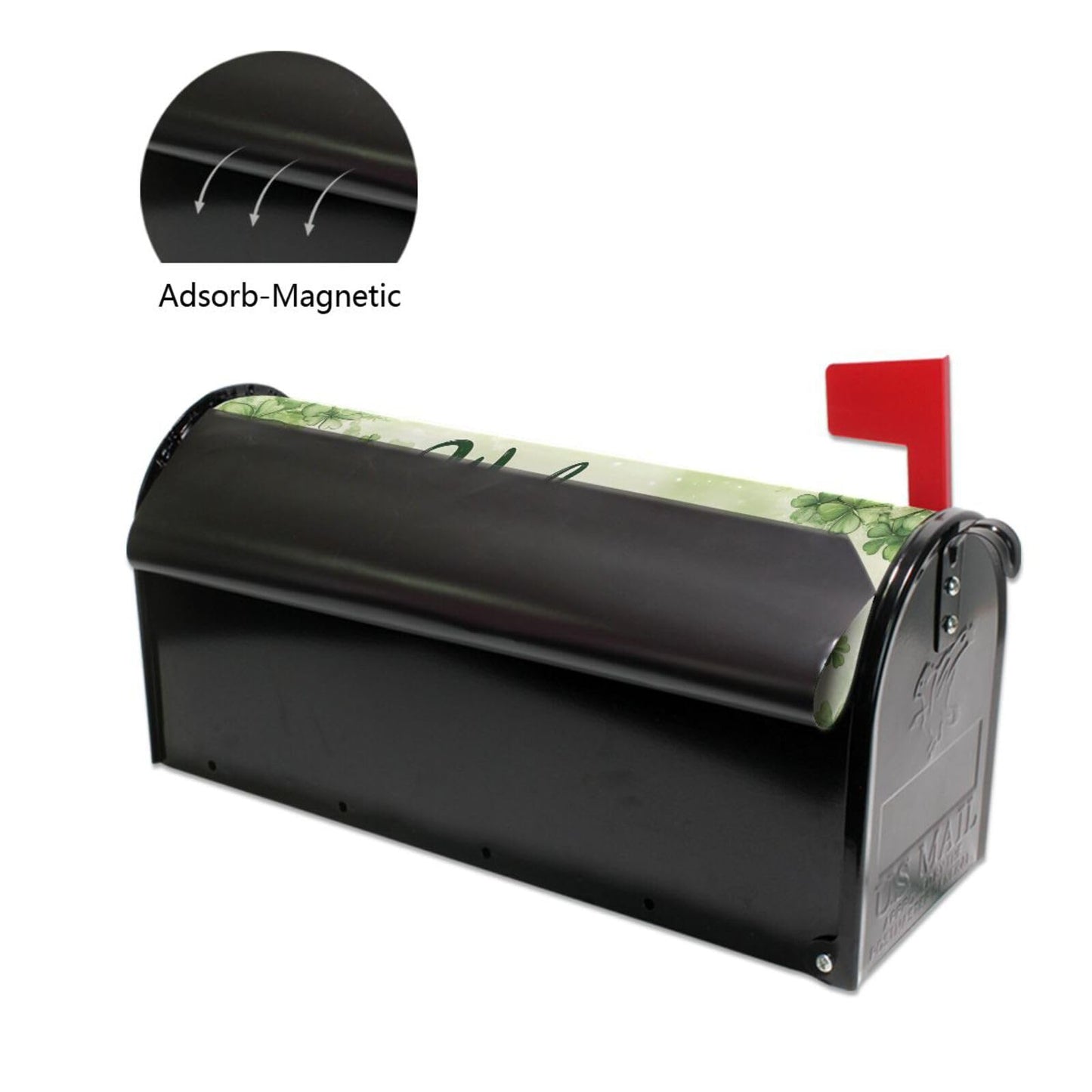 ALAZA Green Leprechauns Hat Shamrock Coin Patrick02 Magnetic Mailbox Cover MailWraps Garden Yard Home Decor for Outside Oversized-25.5" x20.8"
