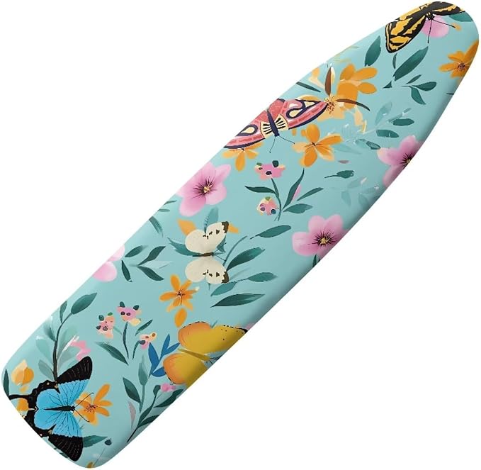 Floral Butterfly Ironing Board Cover and Pad 15x54 Inch, Iron Board Cover Large