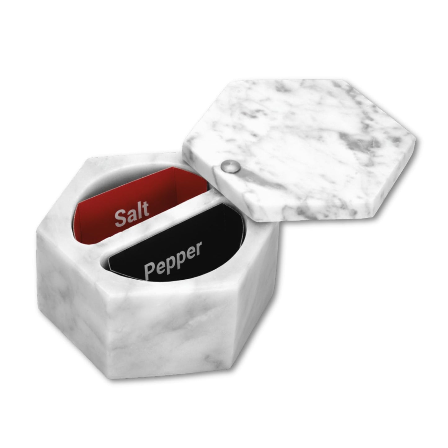 Fount & Haven Marble Salt and Pepper Pinch Pots Durable Marble Salt Container for Countertop, Cooking, and Serving Perfect for Herbs, Spices, Gourmet Salts, and Seasonings in Open Pinch Bowls