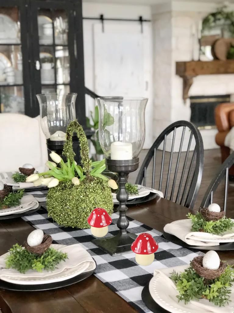 Mushroom Salt & Pepper Shaker Set - Adorable Red and White Mushroom Shakers for Home Decor, Tabletop Feature and Ideal Spring Gift for All by Hanna’s Handiworks
