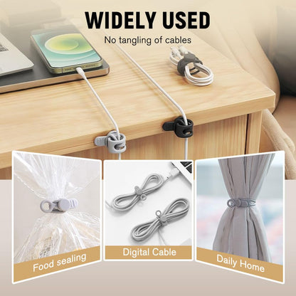 Muxou Silicone Cable Ties, Magnetic Data Cable Organizers Reusable Cable Ties Wire Organizer Adjustable Fastening Cable Straps Magnetic Silicone Cable Straps Cord Organizer for Bundling Earphone