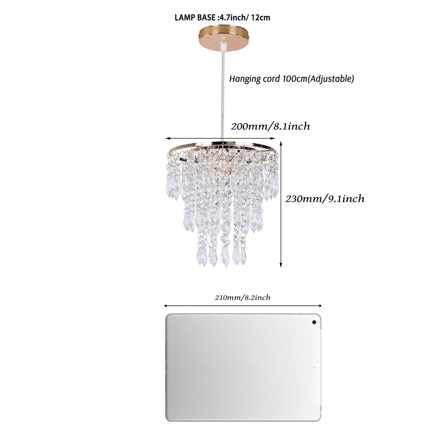 FRIXCHUR Small Gold Chandeliers Flush Mount Chandeliers Ceiling Lights for Girls Bedroom Modern Raindrop Crystal Hanging Light Fixture for Hallway Dining Room Kids Room E26