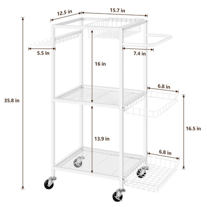 Weight Rack for Dumbbells Yoga Mat Storage Rack Home Gym Equipment Storage Rack Workout Equipment Storage Cart with Hooks for Yoga Mats, Dumbbells, Kettlebells, and Resistance Bands, White
