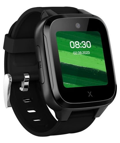 XPLORA Kidzi - Watch Phone for children 4G - Calls, Messages, Kids School Mode, SOS function, GPS Location, Camera and Pedometer - Including 3 months free subscription (BLACK)