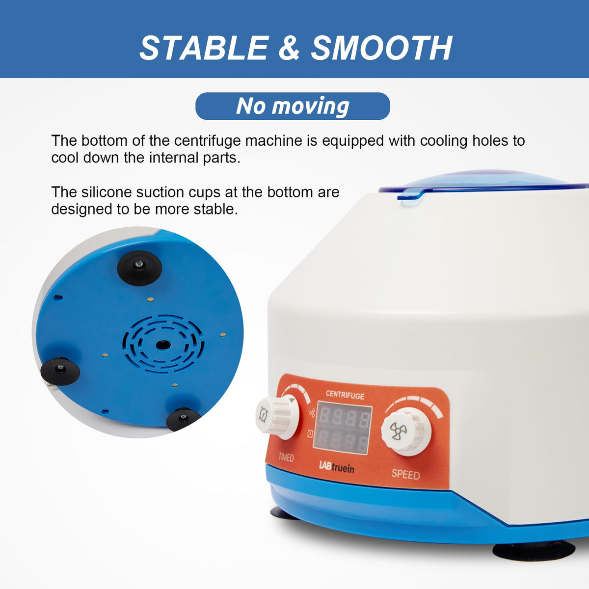 LABTRUEIN Centrifuge Machine, Lab LED Display Digital Betchtop Centrifuges with Timer & Speed Control - Low Speed,4000 RPM, Centrifuge Tubes Capacity 5ML/10ML/15 ML x 6