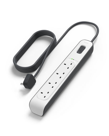 Belkin 4 Way/4 Plug 2 m Surge Protection Extension Lead Strip, White