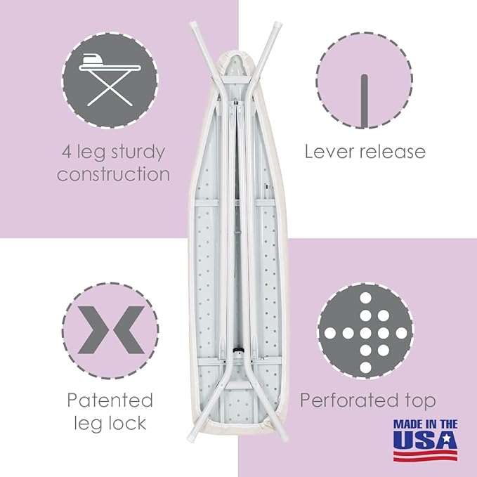 Full Size Ironing Board Made in USA – Beige by Seymour Home Products 4