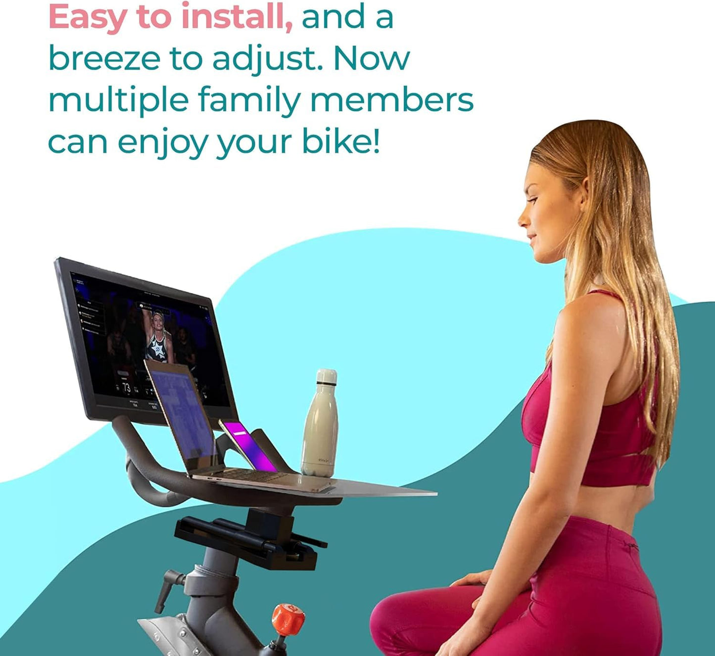SELINA® Handlebar Adjuster Compatible with The Peloton Bike and Bike + | Ride with Better Posture - No More Back, Neck and Shoulder Pain | Handlebar Extender Compatible with all Peloton Bike Models