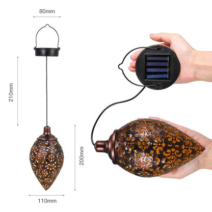 Solar Lantern Light Outdoor Hanging Garden Lights Metal Lamp Outdoor Decorations for Patio Yard,Porch,Lawn,Courtyard,Art Garden Accessories