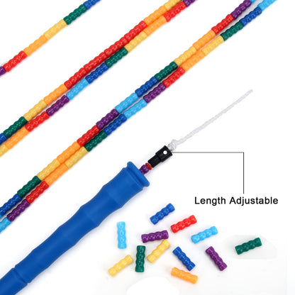 Coolrunner 16 FT Long Jump Rope(2 PACK), Double Dutch Jump Ropes, Soft Beaded Skipping for Kids Adults, Plastic Segmented Long Enough for 4-5 Jumpers