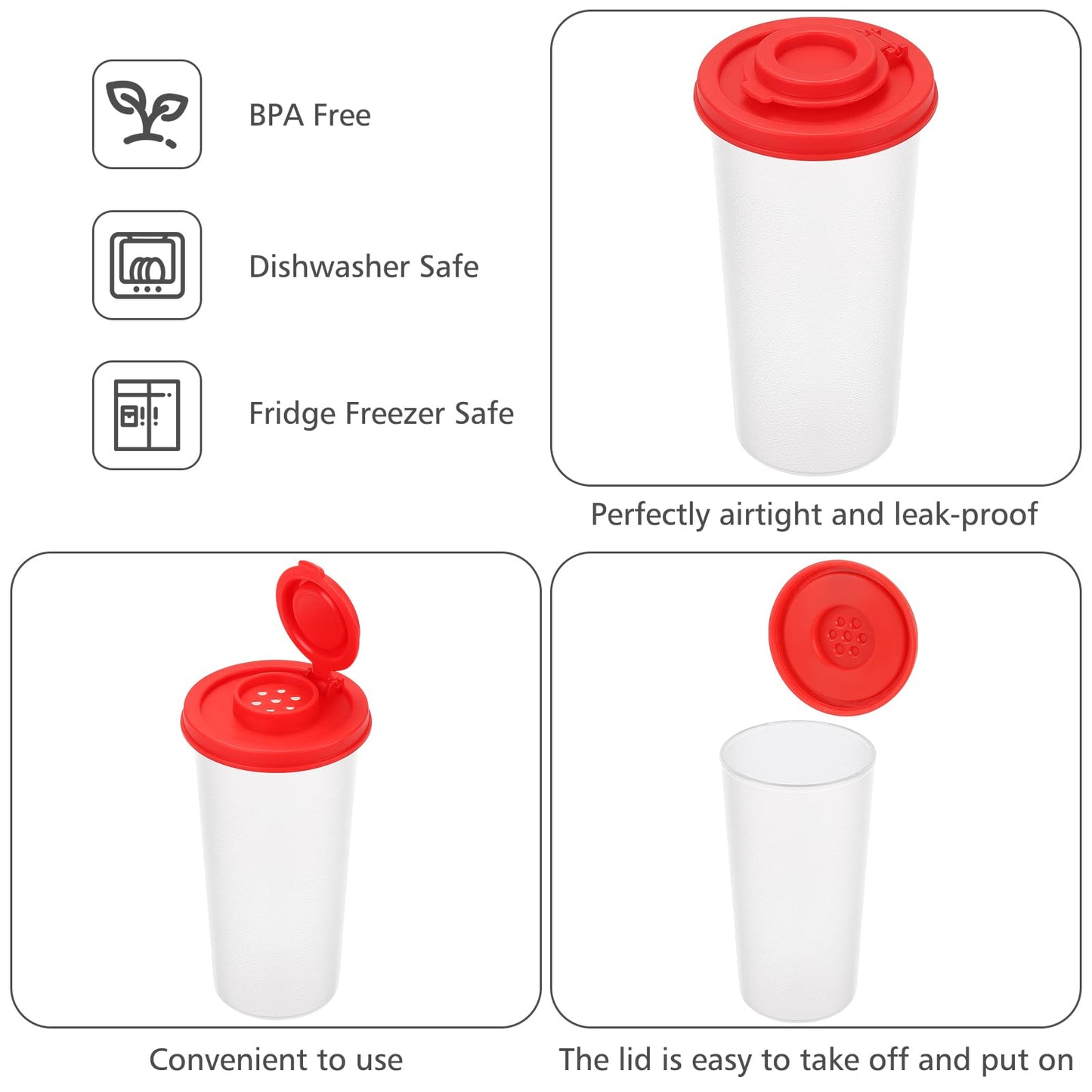 Accmor Salt and Pepper Shakers, Large Salt Shaker to go Moisture Proof Salt Pepper Shakers Spice Container Dispenser for Camping Picnic Lunch Boxes Travel Kitchen