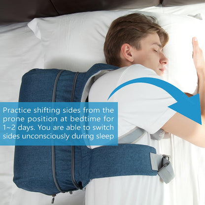 WoodyKnows Side-Sleeping Backpack, Sleep Position Trainer, Sleeping on The Side Alleviates Snoring Caused by Throat Issues (Small, Back Width＜16 Inch or 40 cm)