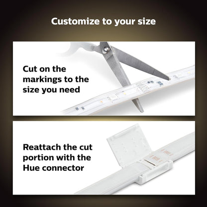 Philips Hue Indoor 6-Foot Smart LED Light Strip Plus Base Kit - Color-Changing Single Color Effect - 1 Pack - Control with Hue App - Works with Alexa, Google Assistant and Apple HomeKit