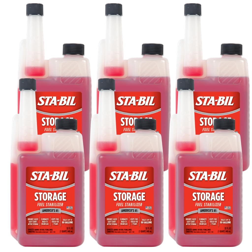 STA-BIL Storage Fuel Stabilizer, 32 oz (6 Pack) – Keeps Fuel Fresh 24 Months, Gas Stabilizer for Storage, Prevents Corrosion