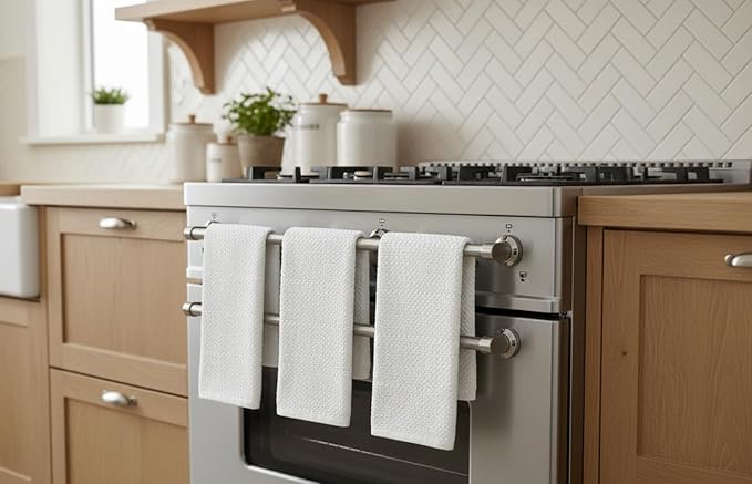 Serafina Home White Kitchen Hand Dish Towels: 100% Cotton Cloth Soft Cleaning