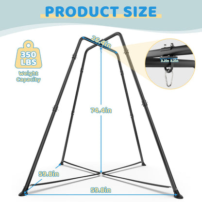 Swing Stand with Sensory Swing and Pod Swing, X-Shaped Swing Frame, Heavy-Duty Metal Sensory Swing Set for Adults Indoor and Outdoor 330LBS