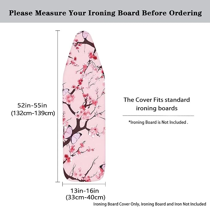 Ironing Board Cover Standard Size 15x54 inch, Hook and Loop Easy to Install and
