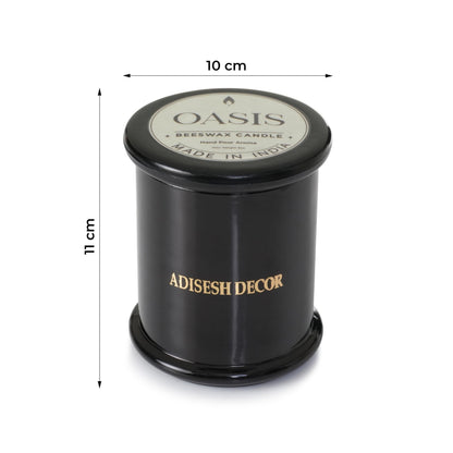 Adisesh Decor Long-Lasting Oasis Bees Wax Candle | Scented Candles for Home Decoration | 70+ Hour Burn Time Hand-Poured in Glass Jar | A Clean, Fresh, and Revitalizing Fragrance of Greenery