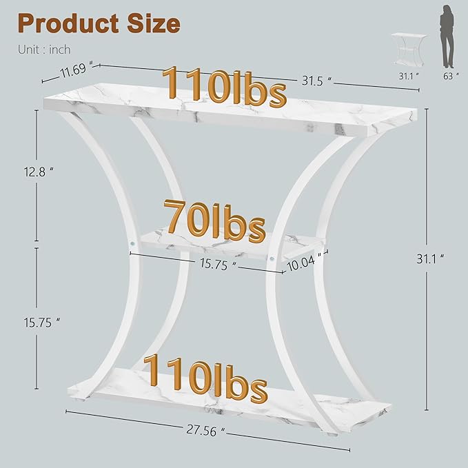 Hoctieon 3 Tier Console Table