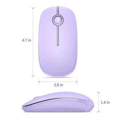 VssoPlor Wireless Mouse, 2.4G Slim Portable Computer Laptop Mouse with Nano Receiver Quiet Silent Optical Mice for Notebook, PC, Laptop, Computer-Black and Gold