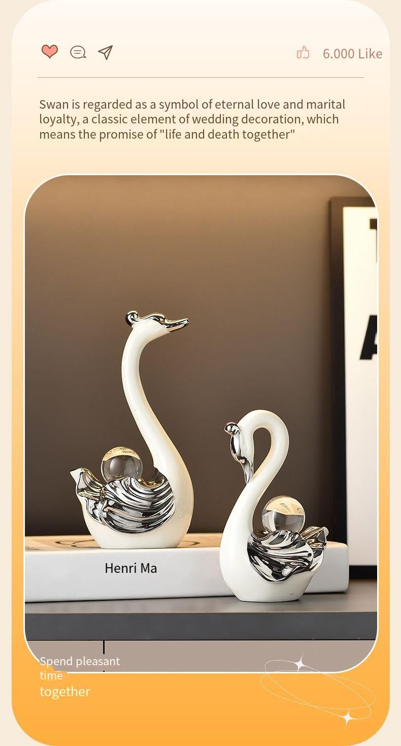 SENROR Crystal Swan Pendant Living Room Light Luxury Luxury Wine Cabinet TV Cabinet Premium Feel Decorative Wedding Gift for New Man 0