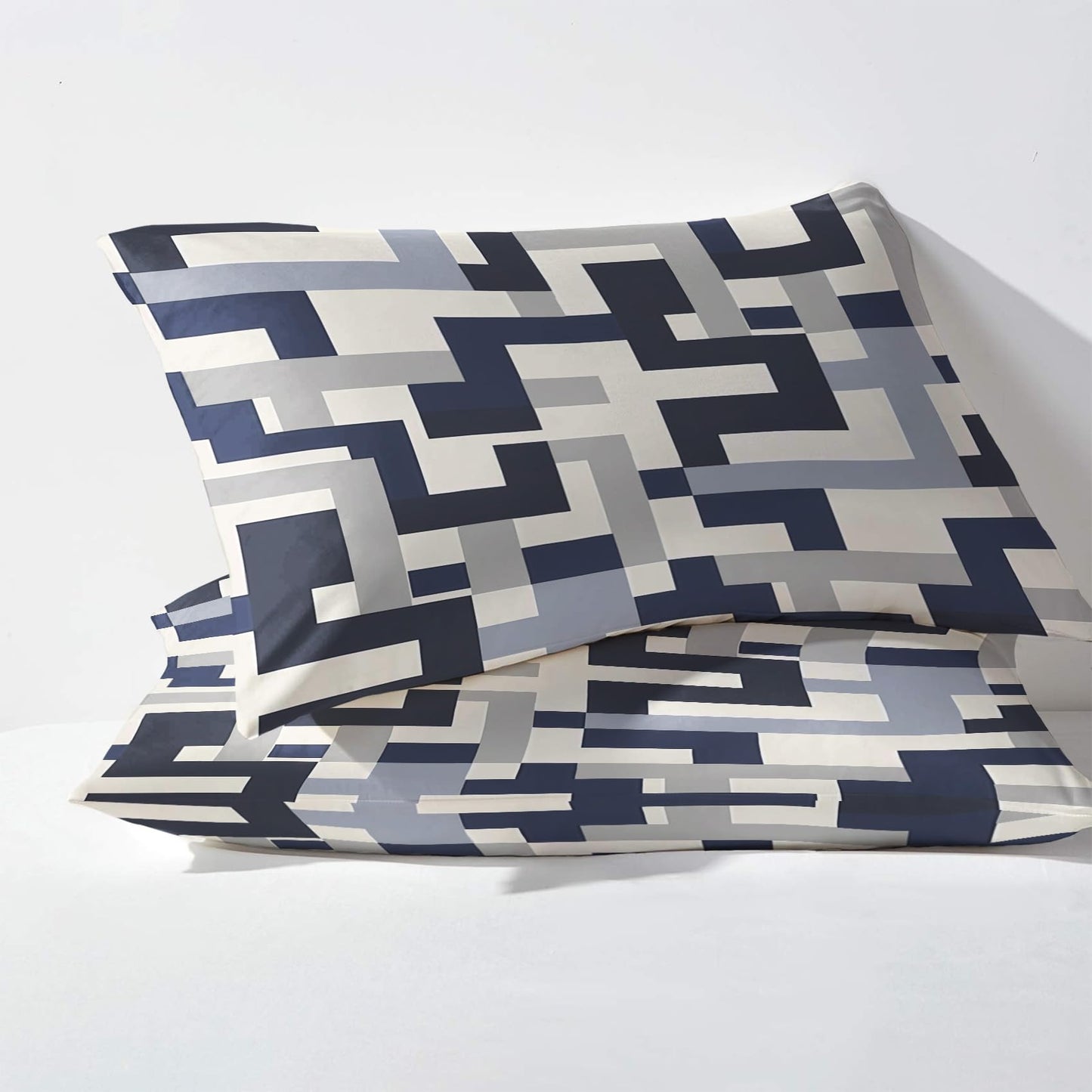 NOGAWA Abstract Sheets Twin, Geometric Modern Bed Sheets, Deep Pocket & Soft Microfiber Bedding Sheets & Pillowcases 3 Piece - Fitted Sheet & Flat Sheet & Pillow Case