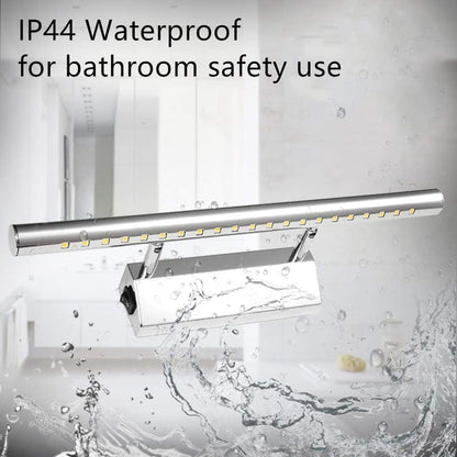 Lightess Bathroom Wall Light Led Mirror Lights with Switch 5W Bathroom Above Mirror Lamps 180° Adjust Picture Wall Lights Stainless Steel IP44 Lights for Mirror Mains Powered 6000K Cold White - 40cm
