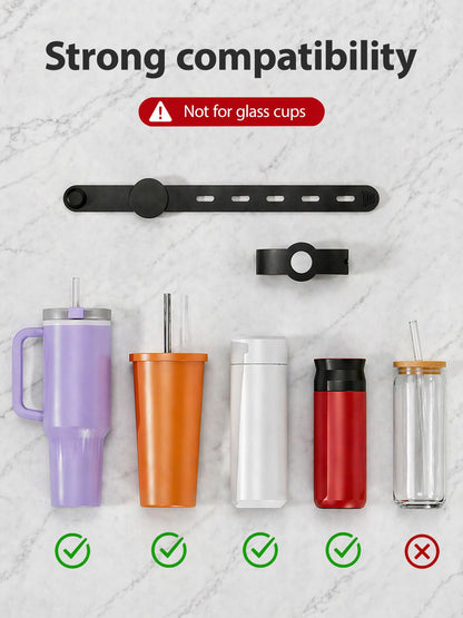 Duseu Magnetic Gym Water Bottle Holder, Adjustable Magnetic Tumbler Holder for Bottles, Magnets Cup Holder, Space Saving Organizer