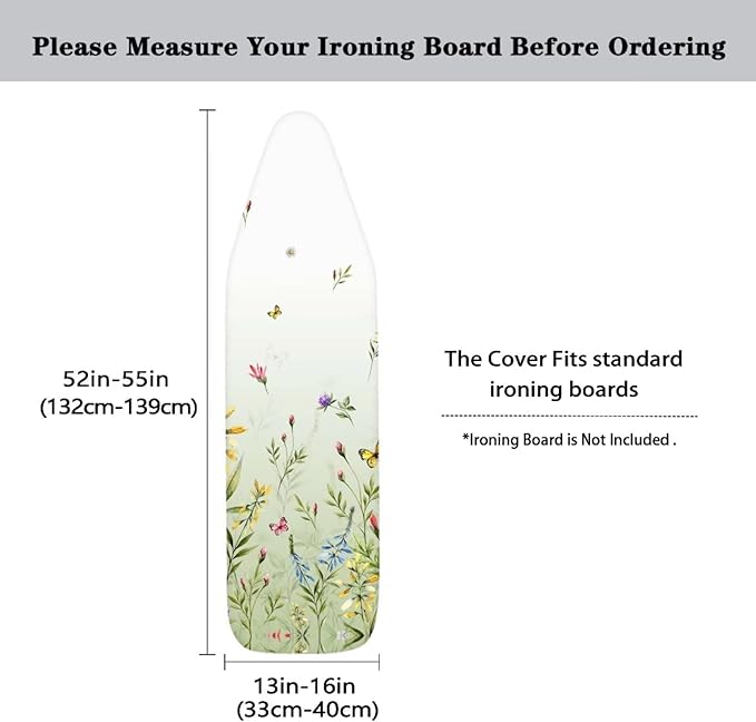 Simple Floral Ironing Board Cover Scorch and Stain Resistant Pressing Cloth