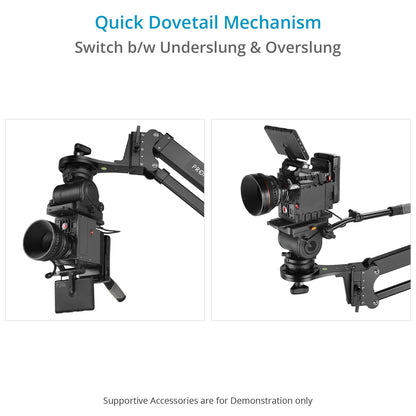 PROAIM 7.2ft Wave Fold Video Camera Jib Crane. 15kg/33lb Payload. 100mm Camera & Tripod Mounting. Quick Dovetail Mechanism. Telescopic Front & Rear Pivot Adjustments (JB-WVFD-01)