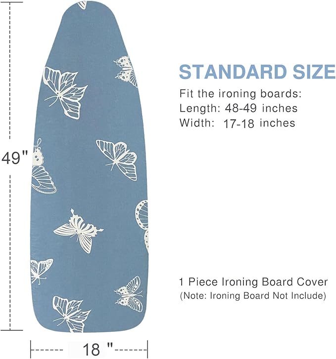 Ironing Board Cover and Pad 18x49, Extra Wide, Thick Padding, Elastic Edge