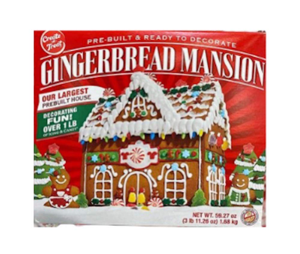 Gingerbread House Kit - Gingerbread Mansion Holiday House Kit - Pre-Built - Ready to Decorate - 3 POUNDS