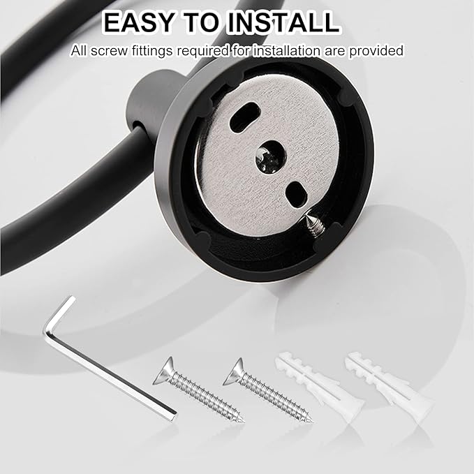 SetSail Towel Holder for Bathroom Wall Matte Black Towel Ring Stainless Steel
