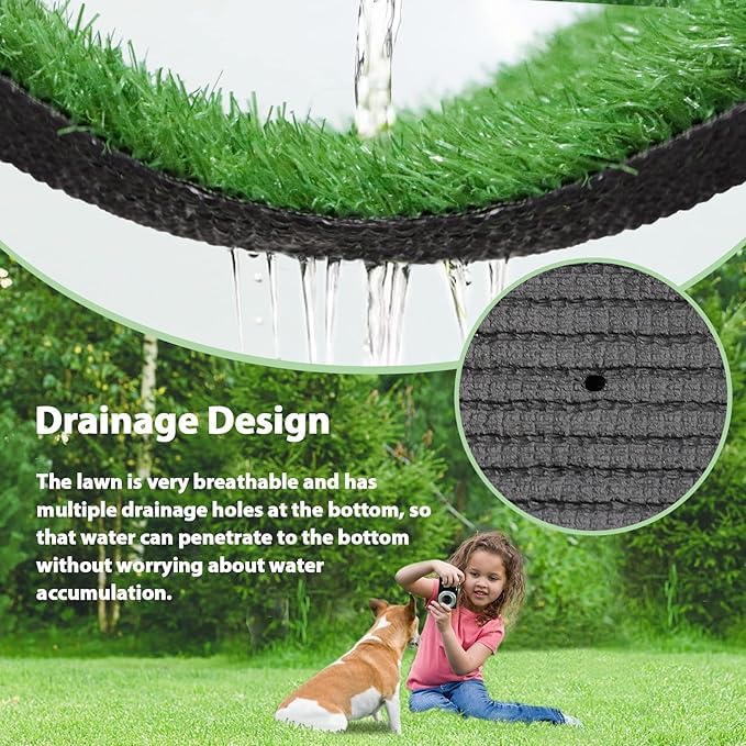 STARROAD-TIM 80 * 130 CM Fake Grass Pee for Dogs Artificial Grass Rug Pad for Puppy Potty Washable Grass Mat for Pet Training with Drainage Hole and Easy to Clean