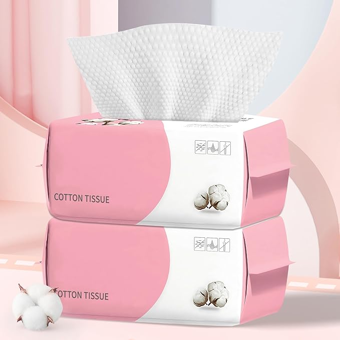 100 Count Disposable Face Towel, Ultra Soft & Thick Washcloths, Biodegradable
