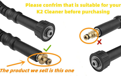 YUET 5M High Pressure Washer Replacement Hose for Kärcher K Series Washers Karcher K2, Click M22 (14mm) Female Type Plug - Old Model Quick Connector Extension Water Clean Pipe (15 Metres)