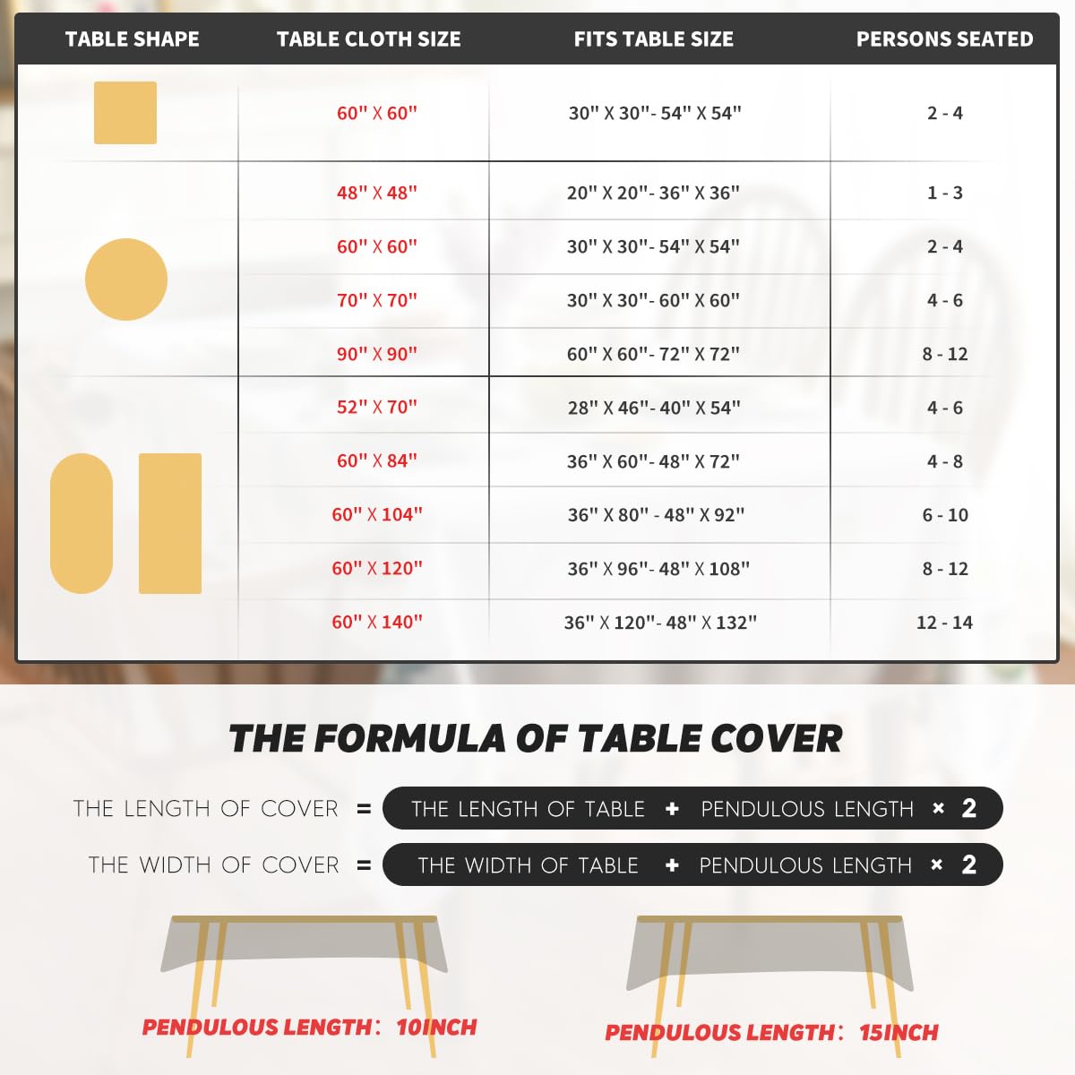 Horaldaily Christmas Tablecloth 60×84 Inch, Golden Snow Deers Washable Table Cover for Party Picnic Dinner Decor