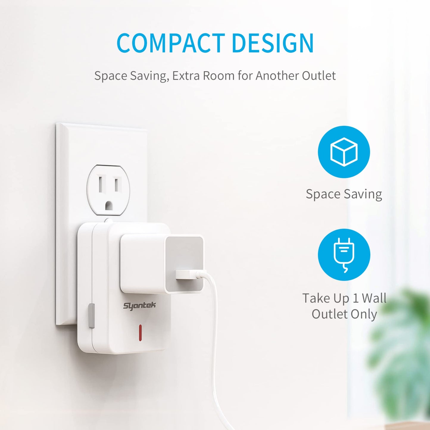 Remote Control Outlet Wireless Light Switch for Household Appliances, Expandable Remote Light Switch Kit, Up to 100 ft Range, White (5 Outlets + 2 Remotes)