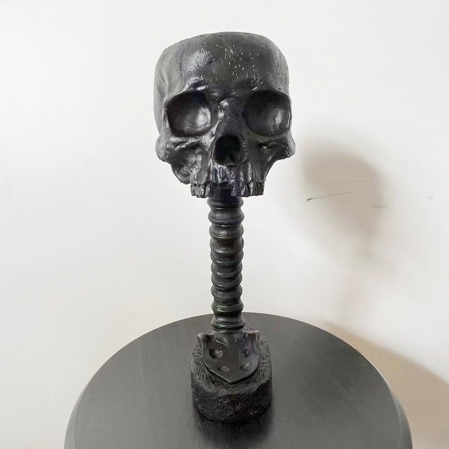 Gothic Skull Planter & Skeleton Vase - 11.6" Tall Black Skeleton Flower Pot for Indoor Plants, Spooky Goth Decor for Halloween Table Centerpiece, Gothic Gifts with Skull Decor for Bathroom & Home