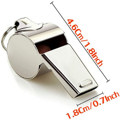 Hipat Whistle, 3 Pack Stainless Steel Sports Whistles with Lanyard, Loud Crisp Sound Whistles Great for Coaches, Referees, and Officials