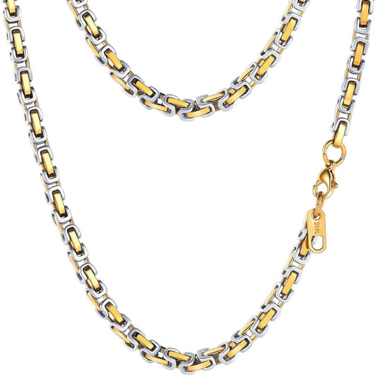 PROSTEEL Byzantine Necklace For Men Gold Chain Stainless Steel Long Necklaces