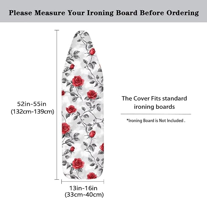 Rose Print Ironing Board Cover Polyester Iron Cover