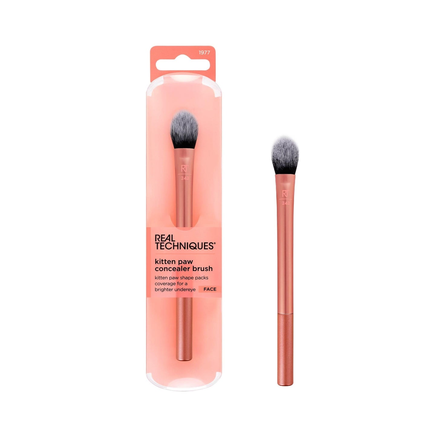 Real Techniques Matte & Merry Ultimate Blending 4 Piece Holiday Gift Set, Foundation Makeup Sponge, Dual-Sided Powder Puff, & 2 Makeup Brushes, Kitten Paw Brush, Stocking Stuffer, Limited Edition